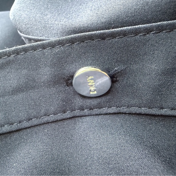 DKNY Women’s Elegant Navy Blue Button Down Midi Dress SZ 8 Belted Short Sleeve - Picture 8 of 9